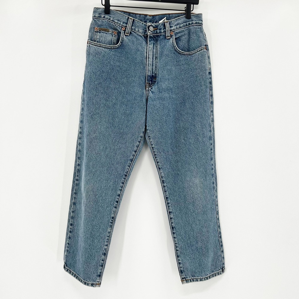 Calvin Klein Jeans Womens 12 Blue Wash Straight Leg Denim Jeans Made in USA